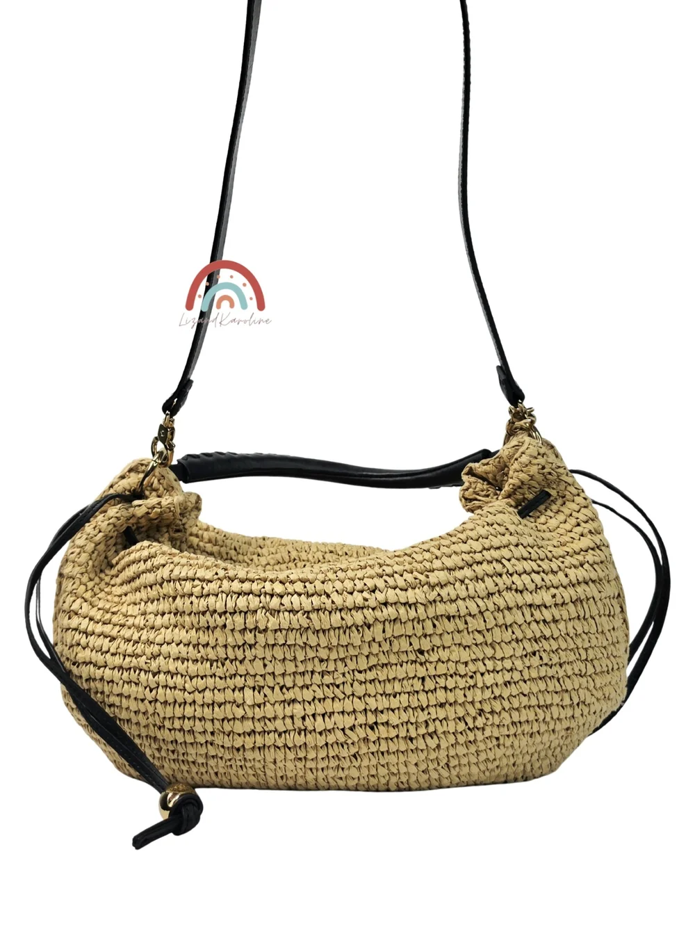 Madewell The Camren Gathered Shoulder Bag in Natural Straw and Leather Trim - Picture 7 of 16